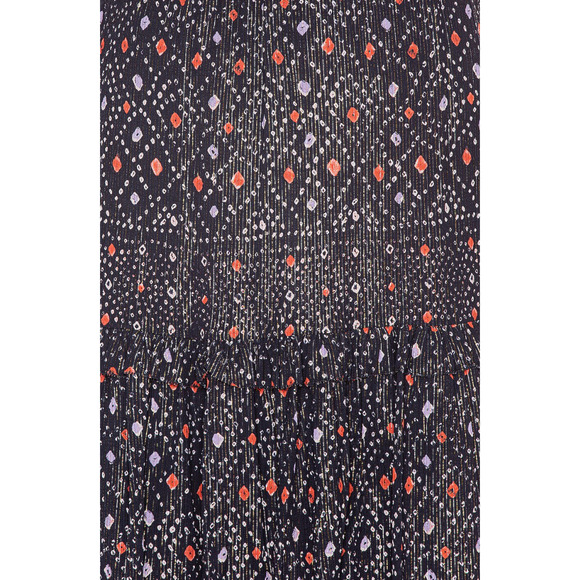 Ulla Johnson 2 Linea Ruffle Midi Dress Cotton Puff Shoulder Maxi Navy Blue EUC! - Picture 8 of 9